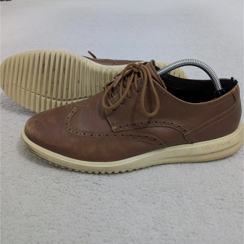 Cole Haan Grand Plus Wingtip‎ Oxford Mens 10 Brown Dress Casual C36939
